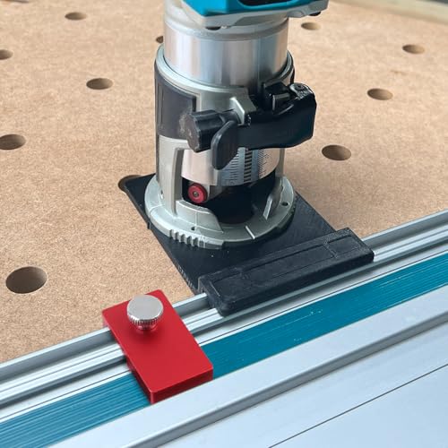 JCFANTS 2 Pack Aluminum Guide Rail Limit Stops, Track Saw Rail Stopper Compatible with Festool, Makita, Milwaukee, Kreg rails, etc.
