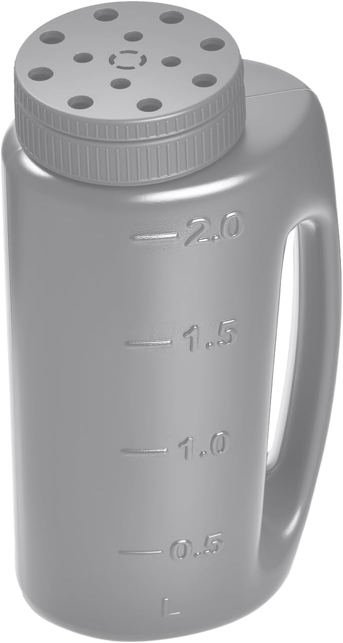ZXJ Handheld Seed Shaker – Hand Spreader - 90oz Capacity Multi-Purpose Spreader for Fertilizer, Grass Seed, Ice Melt & Lawn Care - Grey