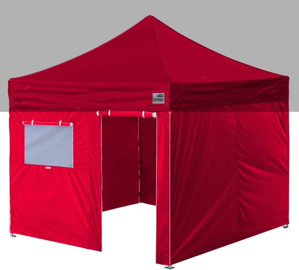 Eurmax USA Full Zippered Walls for 10 x 10 Easy Pop Up Canopy Tent,Enclosure Sidewall Kit with Roller Up Mesh Window and Door 4 Walls ONLY,NOT Including Frame and Top (White)