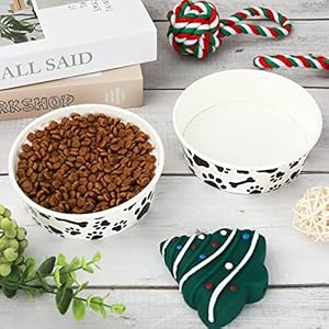 Whaline 50pcs Pets Disposable Feeding Bowls 16 Oz 2 Cup Black White Cute Design Paper Dog Bowls Bulk Bone and Paw Pattern Pets Travel Bowls Serving Water Food Tray for Puppy Kitten Small Dogs Cats  Cucciolini Doodles Whaline 50pcs pets disposable feeding bowls 16 oz 2 cup black white cute design paper dog bowls bulk bone and paw pattern pets travel bowls serving water food tray for puppy kitten small dogs cats   cucciolini doodles