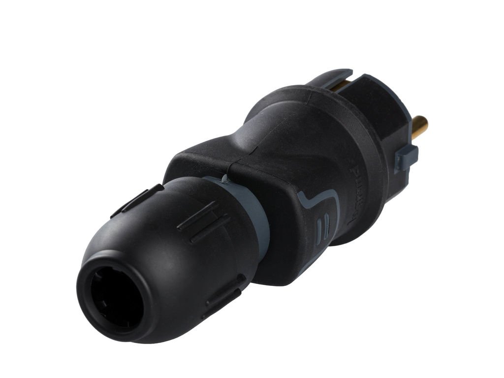Legrand Solid Rubber Schuko Plug with Cable Gland