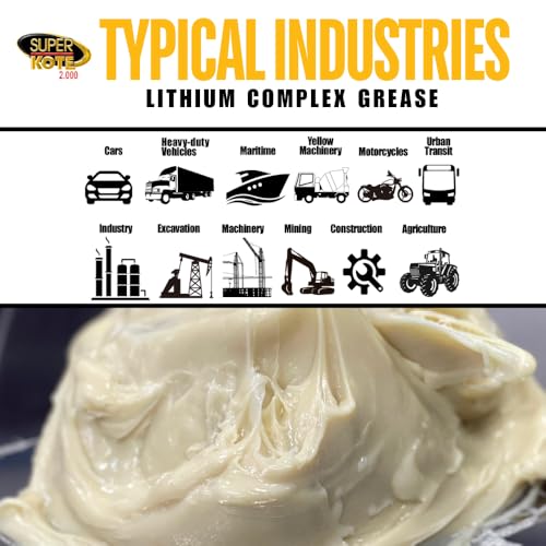 Image of Lithium Complex Grease | Cartridge | Superkote 2000 Multipurpose | NLGI 2 | EP | High Temp | Automotive | Construction | Industry | Gear | Wheel Bearing | Axle | Ball Joint | White | 10-Pack of 14 Oz.