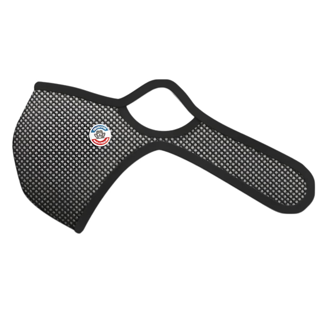 FROGMASK Atemschutzmaske gegen Luftverschmutzung & Polle – für Radfahren & Motorrad – waschbar & wiederverwendbar – Schwarz & Weiß – Größe M – inkl. 1 FFP2-Filter