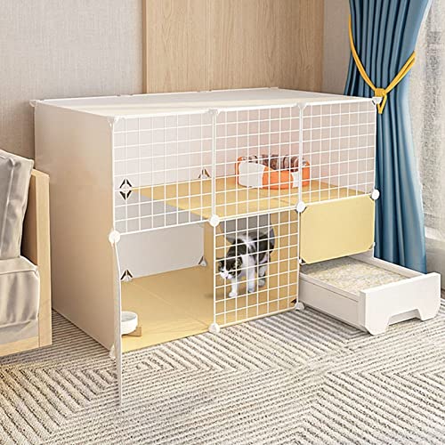 Cage pour chatons en fil de fer amovible avec bac pour intérieur