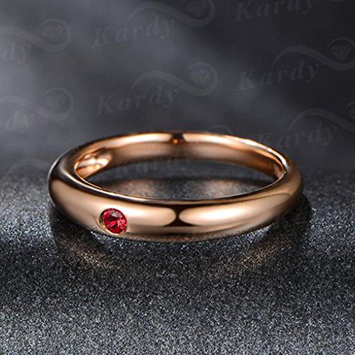 Bague de fiançailles en rubis véritable et or rose, le cadeau de mariage idéal - 5