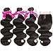 Beauty Princess Brazilian Body Wave with Closure 10A Unprocessed Brazilian Hair 3 Bundles with Middle Part Closure Natural Black Human Hair Bundles With Closure(18 20 22with 16)