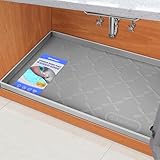 SIKADEER 34' x 22' Under Sink Mat Waterproof, Silicone Mat Kitchen Drawer Shelf and Cabinet Liner, Sink Protector for Kitchen Organizers and Storage, Boot Tray Pet Food Mats