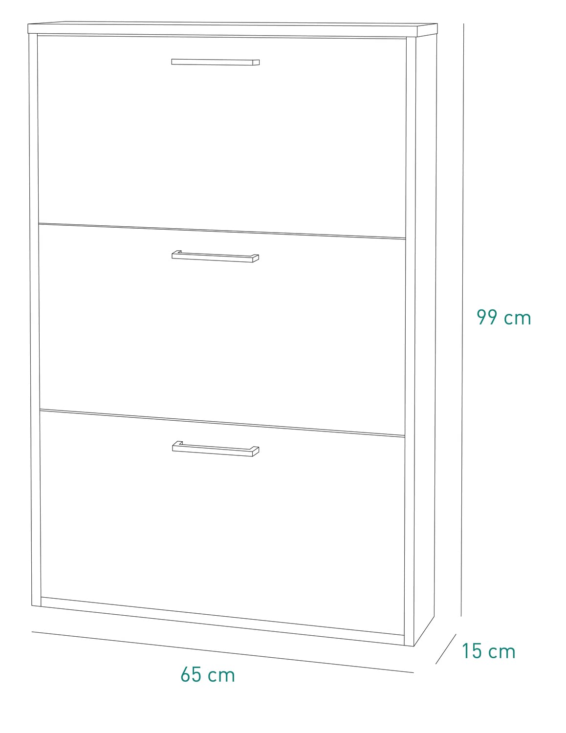 COMPOSAD | Scarpiera della Linea FACILE con 3 Ribalte, Slim, Scarpiera Salva Spazio, Bianca, (LxAxP) 65,10x99,60x15 cm, Colore Bianco, Made in Italy