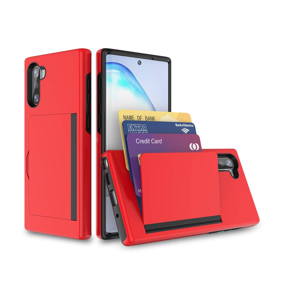 FDTCYDS Samsung Galaxy s22 Plus Case with Card Holder,Credit Card Slot Protective Wallet Case - Red