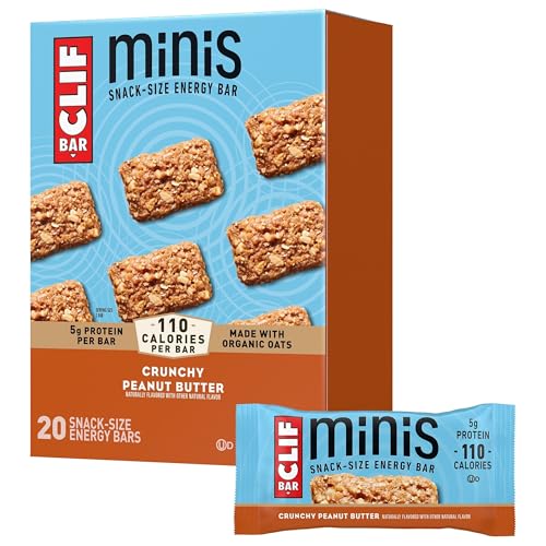 CLIF BAR Minis - Crunchy Peanut Butter - Made with Organic Oats - 5g Protein - Non-GMO - Plant Based...