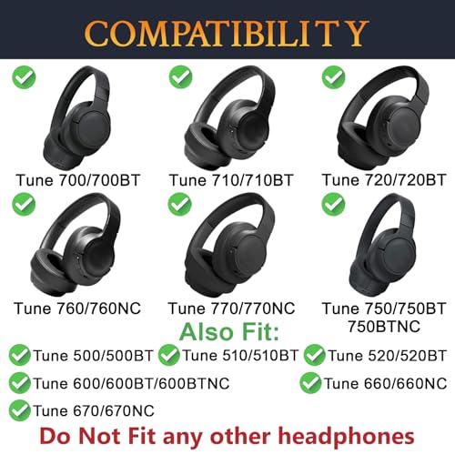 Image of SOULWIT Replacement Headband for JBL Tune 500BT /510BT /520BT /600BT /600BTNC /660NC /670NC /700BT /710BT /720BT /750BT /750BTNC /760NC /770NC - White