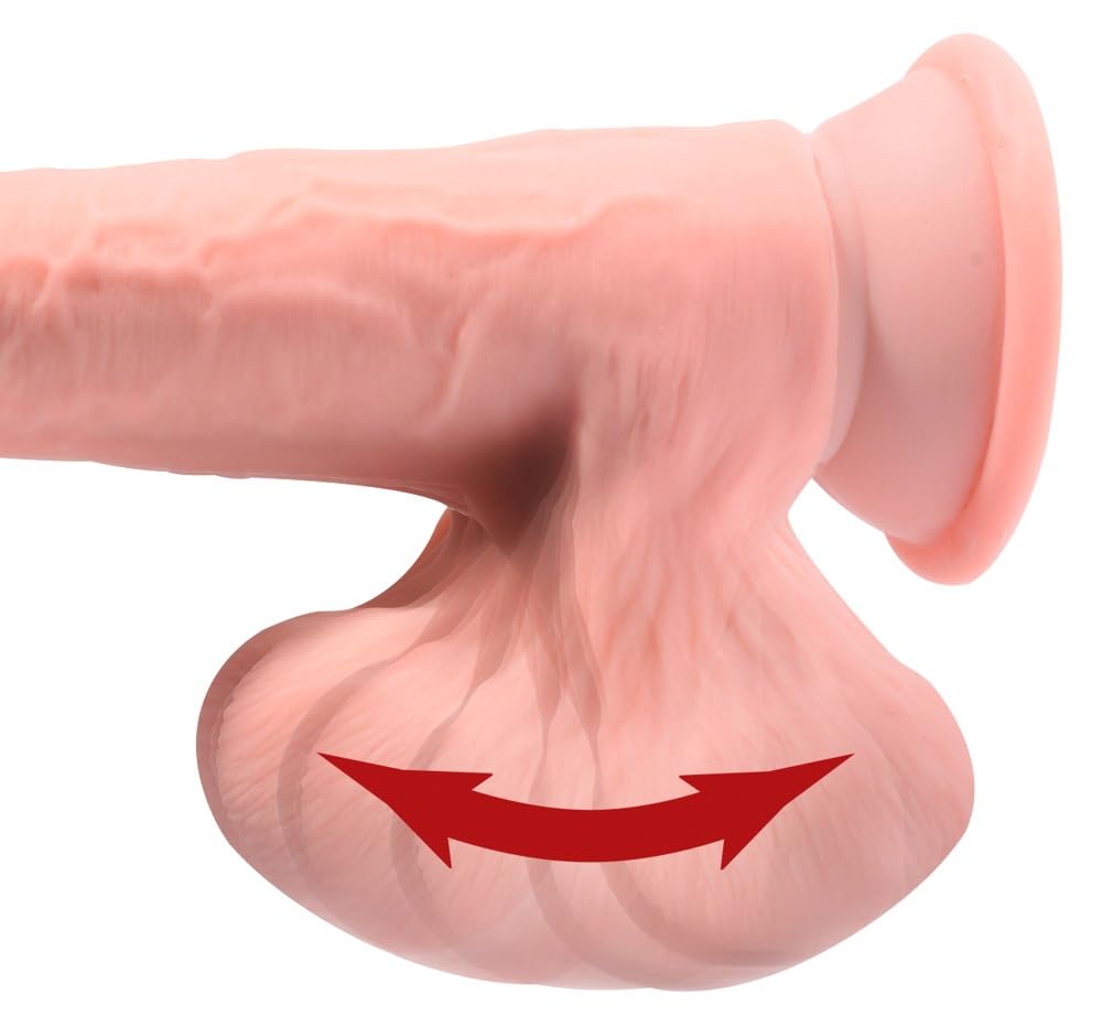 KING COCK Plus Consolador Realista con Escroto en Movimiento - 26 cm Negro