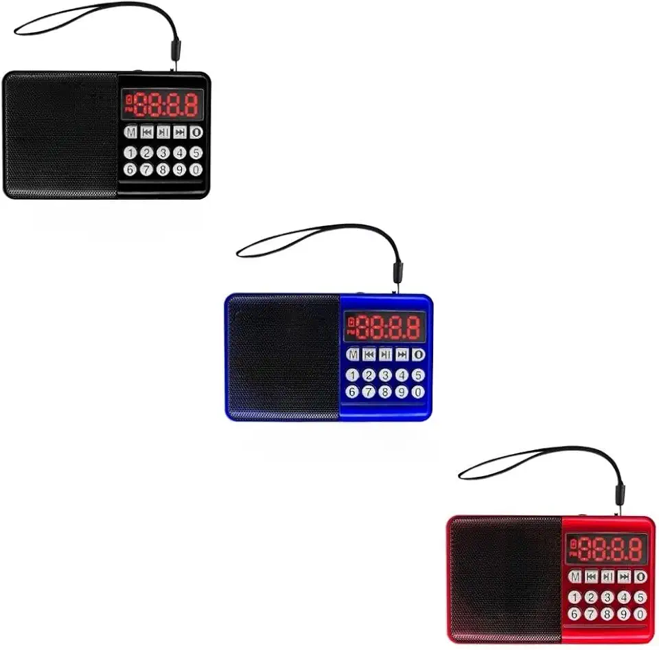 mini Rádio Fm Portátil Bluetooth com Display digital Entrada Usb SD(Aleatório)