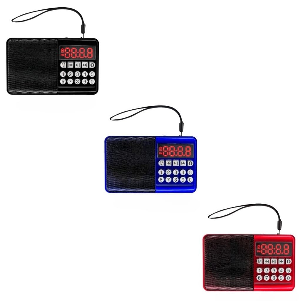 mini Rádio Fm Portátil Bluetooth com Display digital Entrada Usb SD(Aleatório)