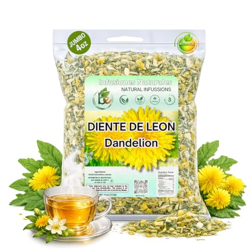 Diente de Len Herbal Tea Dandelion Loose Leaf 4 oz (113 g) 100% Natural Vegan Non-GMO Caffeine-Free Traditional Herbal Infusion by BexpertsUSA