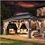 Jolydale 12' X 16' Hardtop Gazebo with Mosquito Netting and Curtains, Outdoor Gazebos with Double Roof, Galvanized Steel Permanent Aluminum Gazebo, for Gardens, Decks, Patios, Parties