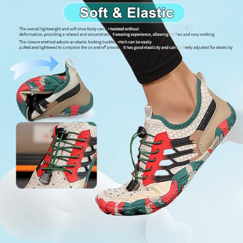 Image of Beach Water Shoes for Women Men Quick Dry Non-Slip Wide Toe Hike Barefoot Footwear for Beach Pool Aqua Swim Surf Walk