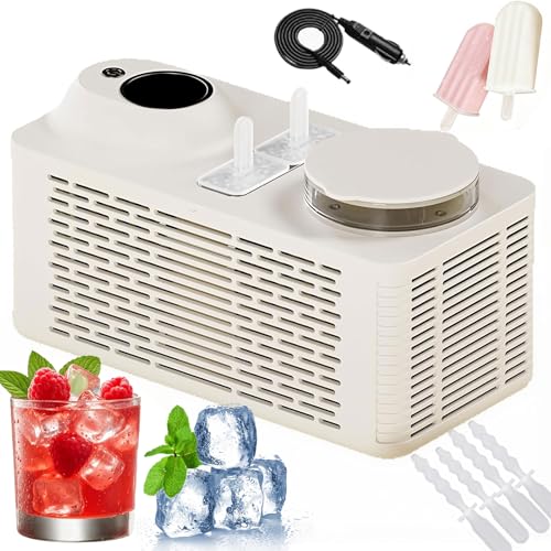 Mini máquina portátiles para hacer hielo blanca miniatura 1
