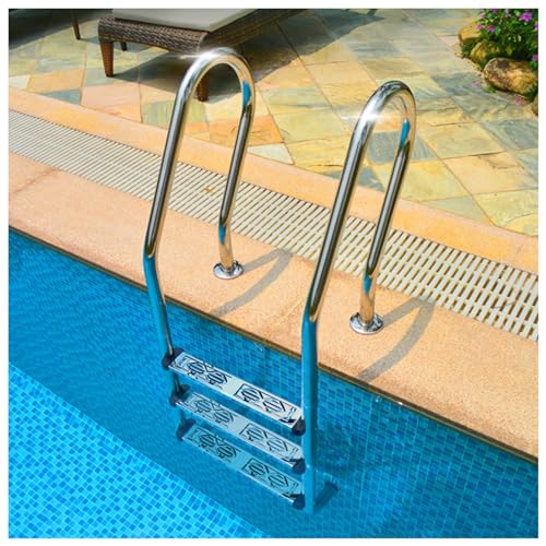Escalera para piscina de acero inoxidable 3 peldaños miniatura 1