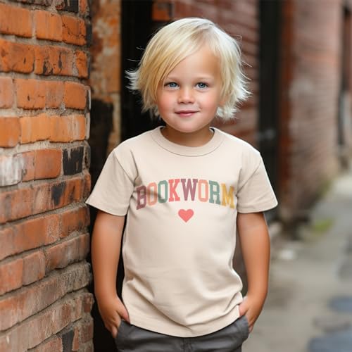 Bookworm Toddler Shirt - Retro Book Lover T-Shirt For Boys & Girls - Kids Natural Toddler Youth Tee2