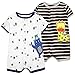 Neonato Ragazzi Estate Pagliaccetti 2 Pezzi - Bambino Tutine in Cotone Manica Corta Pigiama Animali Jumpsuit Vestiti per Ragazzi 3-6 Mesi