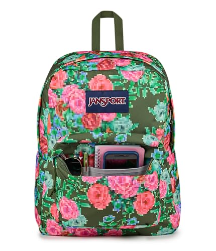 Image of JanSport Superbreak Backpack - Durable, Lightweight Premium Backpack, Bit Bouquet Green