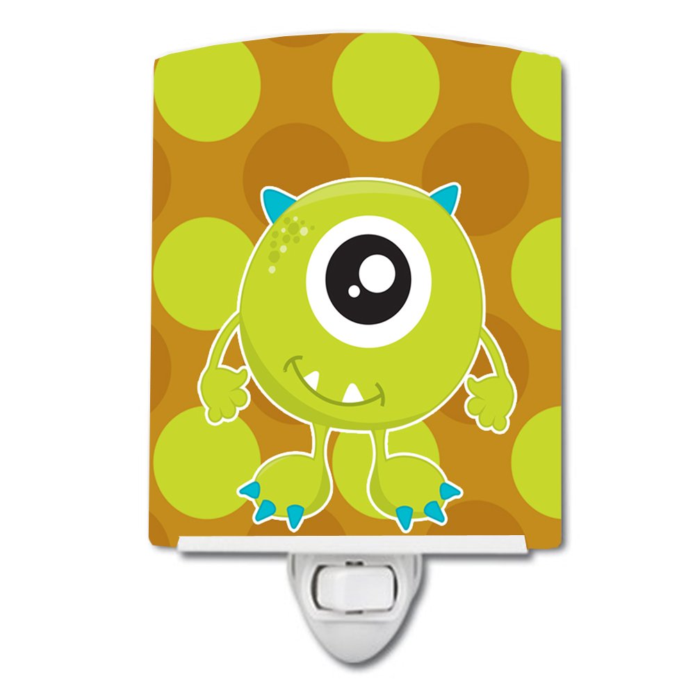 Caroline's Treasures BB8846CNL Monster Green Nola Ceramic Night Light Compact, UL-Certified, Ideal for Bedroom, Bathroom, Nursery, Hallway, Kitchen,