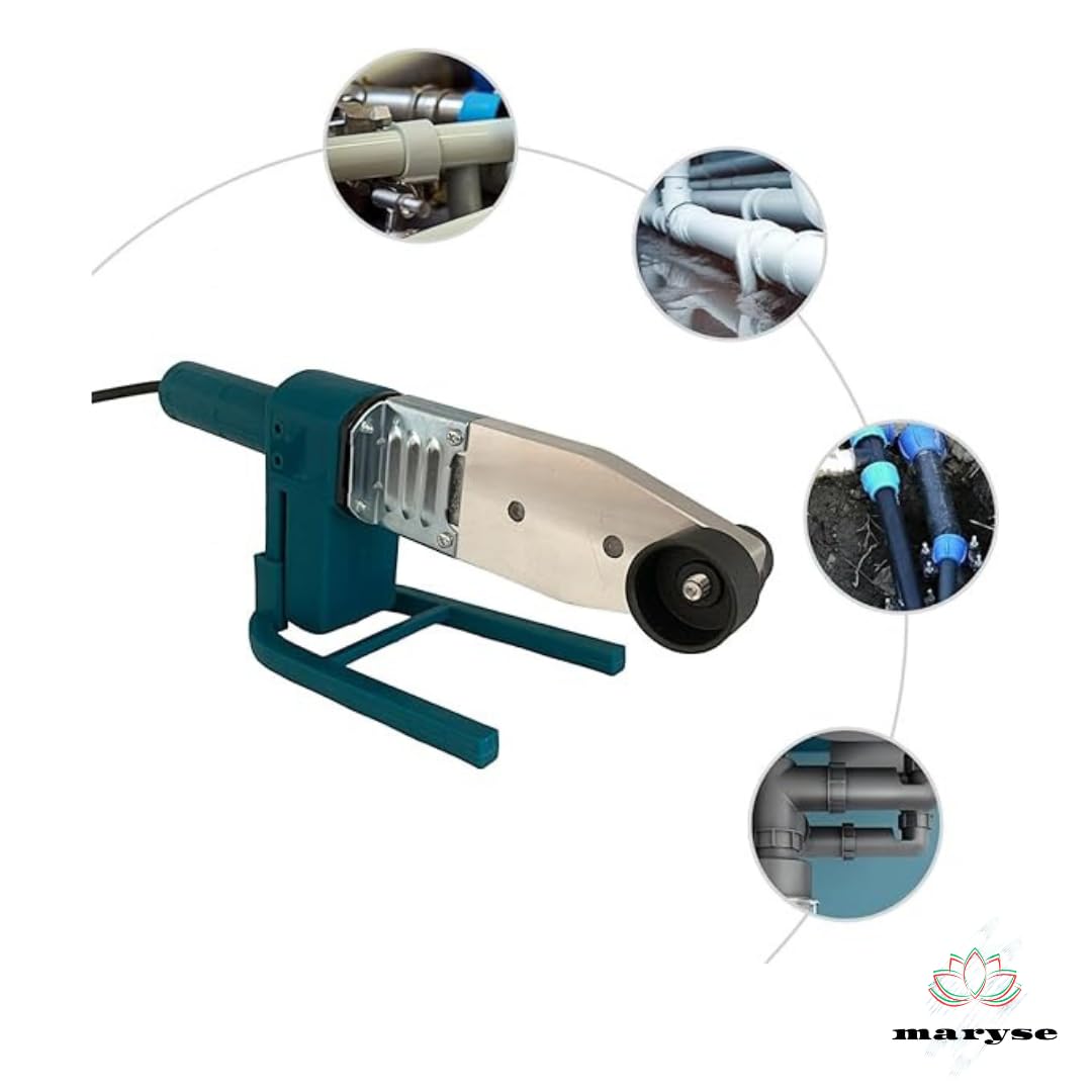 Maryse Polifusore per Tubi in Plastica 1500W – Stazione Saldante con 6 Matrici (20-63 mm) – Saldatore Professionale per Tubi PP-R, PE, PB, PVC