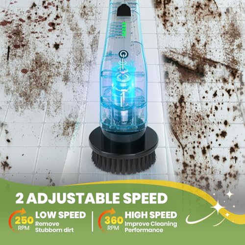 Image of Supvox Electric Spin Scrubber, Cordless Telescopic Brush, Powerful Battery