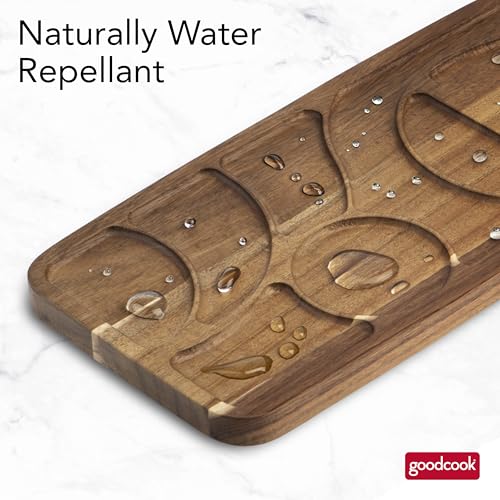 Tabla de Cortar GoodCook Touch para Picnic y Charcutería, de Madera de Acacia con Ranuras, 40,6 x 19,0 cm miniatura 6