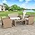 YITAHOME 4-Piece Patio Bistro Set, All-Weather Outdoor Patio Furniture Rattan Wicker Loveseat Conversation Set with Glass Side Table and Soft Cushions, Light Brown+Beige