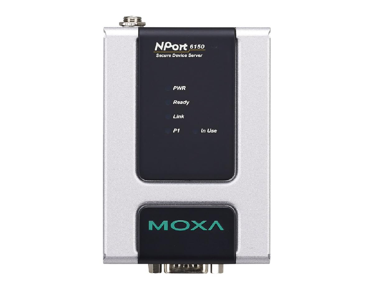 NPort 6150-T device server - 1-port RS-232/422/485 secure device server, 3 in 1, 10/100M Ethernet, 12-48 VDC, -40 to 75°. (Power Supply not Included - Please Purchase Separately - PWR-12150-USJP-SA-T)