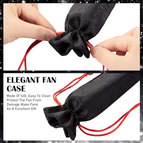 Image of Maitys Large Rave Fan Folding Handheld Fans 13'' Clap Fans for Line Dancing Clack Fan Holographic Festival Accessory for Martial Art Gift Performance, Includes 2 Pouch