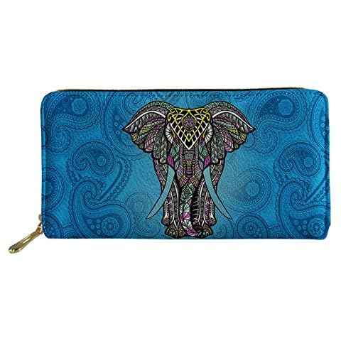 SENATIVE Elephant Print Long Leather Wallet Cover
