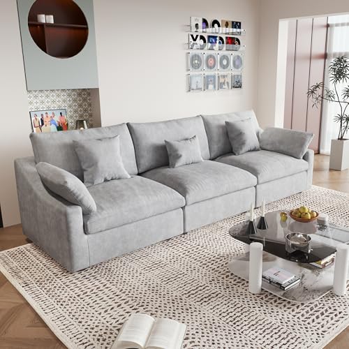 JACH Sectional Couches for Living Room, 3 Seater Cloud Sectional Couch with Deep Seat, Down Filled...