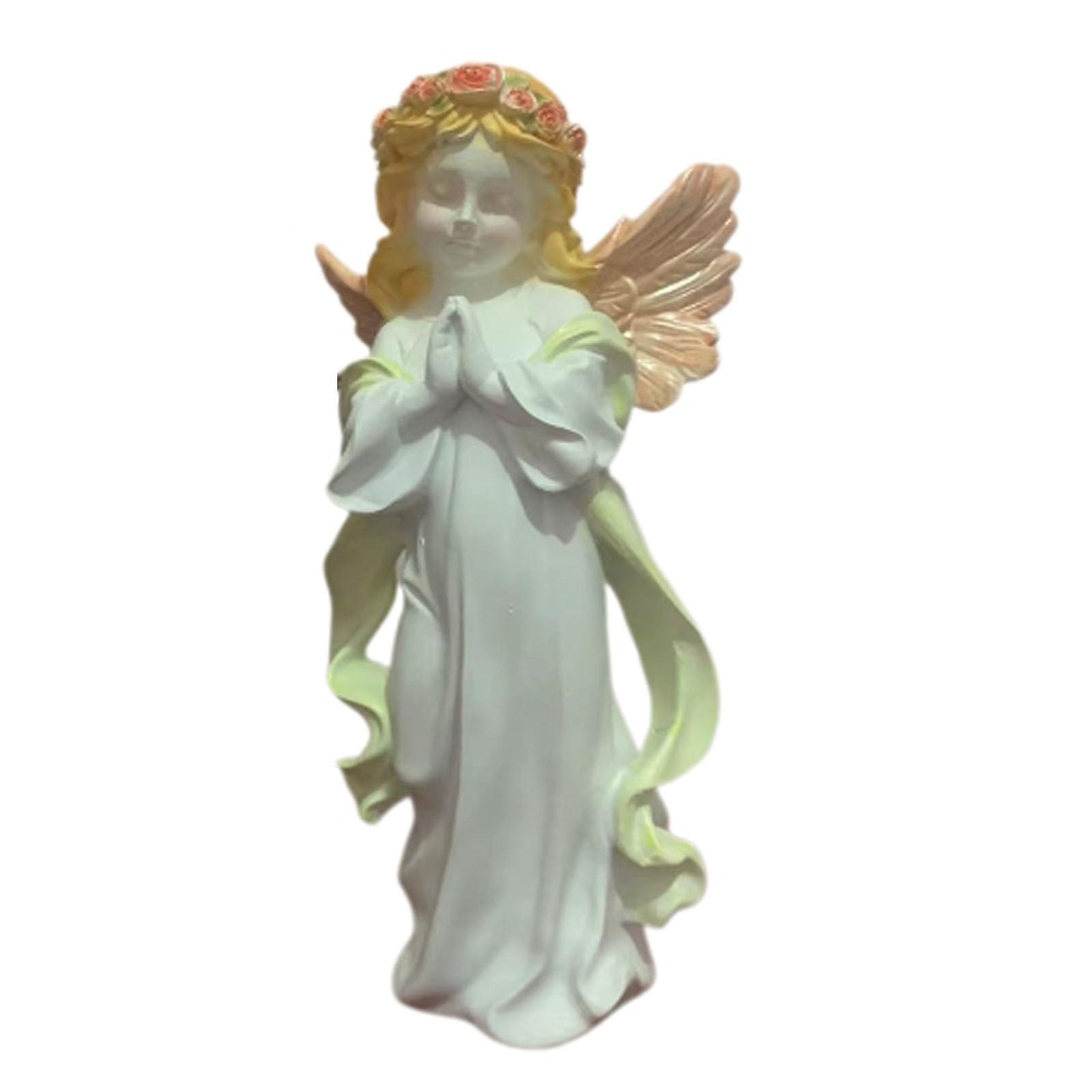 Praying Girl Angel Statues, Praying Angel Statues, Art Figurine Home Decor, Resin Angel Figurine, Adorable Flower Girl Decorative Ornaments, Pray for Your Family, Home Decorations ( Color : Multi-colo