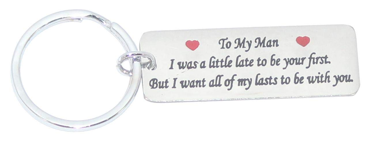 to My Man Emotional Romantic Gift Keyring Keychain for Boyfriend Husband Fiancee Silver Key Chain-image-21