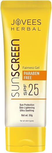 Jovees Herbal Sunscreen Fairness Gel SPF 25 For Tanning &amp; Sun Damage | Oily, Sensitive, Dry Skin | Sunscreen For protect Y...