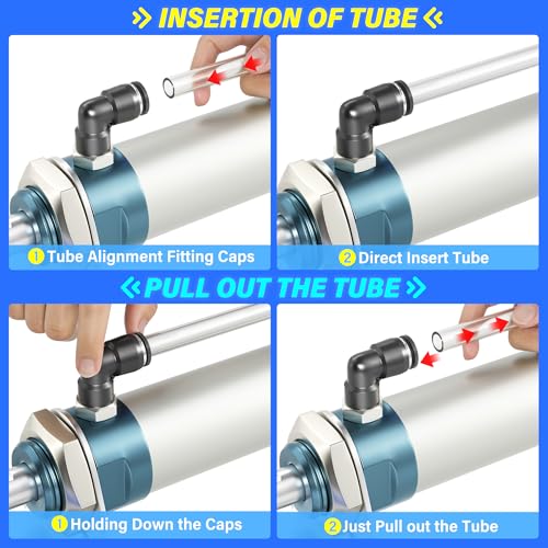 Image of TAILONZ PNEUMATIC Clear 1 /4 Inch OD 10 Meter 32.8ft PU Polyurethane Air Tubing Kit Pipe Hose Air Line Tubing Air Hose Fittings Push to Connect Fittings(27PCS)