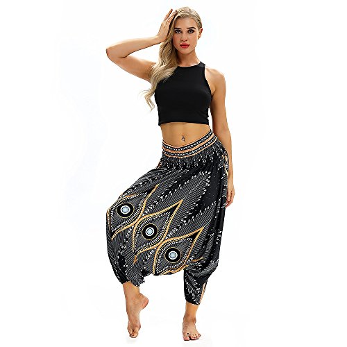 Sunmoot High Waist Yoga Pants for Women Men Bohemian Print Pajama Pants Elastic Waist Summer Casual Loose Palazzo Pants Sunmoot High Waist Yoga Pants for Women Men Bohemian Print Pajama Pants Elastic Waist Summer Casual Loose Palazzo Pants