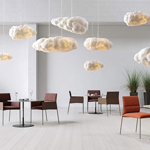 Lustre de restaurant design nuage en fer forgé blanc - Éclairage chic - 6