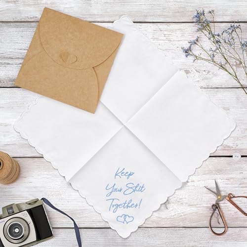 W&F Gift Something Blue Wedding Gift Embroidered Handkerchief thumb #4