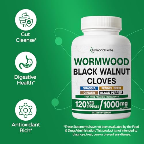 Image of Wormwood Black Walnut Clove Cleanse Extract, 7-in-1 Complex, 120 Pills, Herbal Supplement for Adults, Vegan, Non-GMO & Gluten Free Sweet Wormwood Capsules
