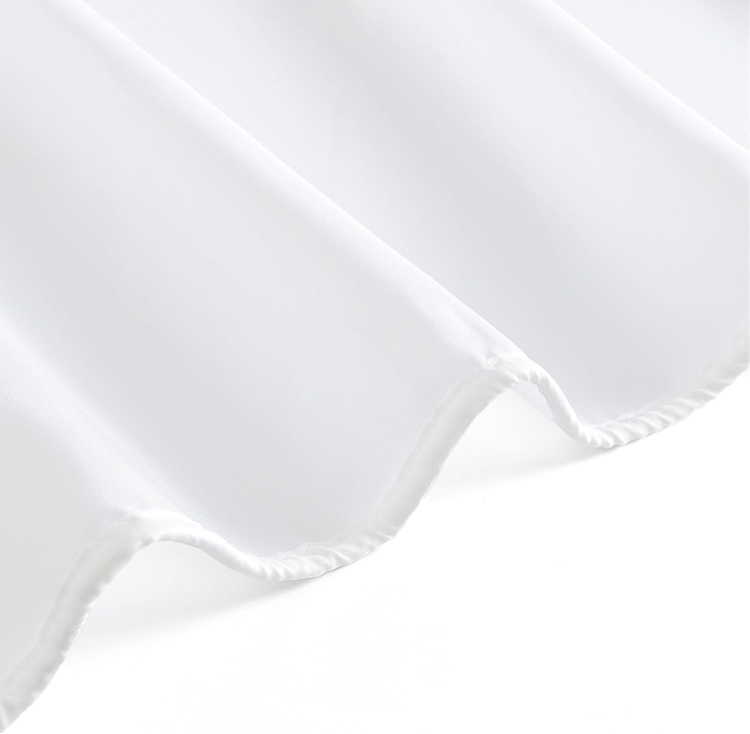 Shower Curtain for Bathroom 200 x 200 cm Waterproof Thicken Polyester Fabric Shower Curtain Liner White Washable Bath Curtain with Hooks, Weighted Hem — view 5