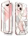 Produktbild i-Blason Glitzer Hülle für iPhone 13 Mini (5.4) Handyhülle 360 Grad Case Bumper Schutzhülle Cover [Cosmo] mit Displayschutz 2021 (Marmor)