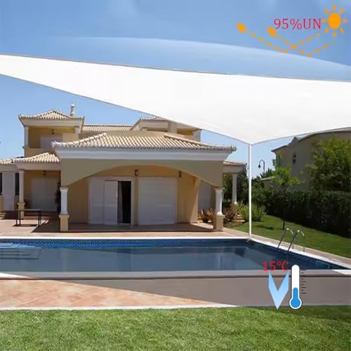 Filet d'ombrage blanc 2x2m à 7x10m avec œillets bâche coupe-vent terrasse