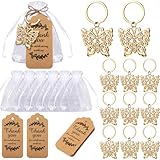 Ecation 20 Set Butterfly Keychain Party Favor Butterfly Thank You Keyring Gift Metal Animal Keychain Souvenir Thank You Tag for Guest Baptism Baby Shower Wedding Birthday Thanksgiving (Gold)