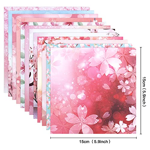 Cyodoos 100 Sheets Japanese Sakura Chiyo Origami Paper Kit 6X6 Inch 12 Vivid Colors Double Sided Printed Traditional Patterns Square For Arts Crafts Projects #TOP1