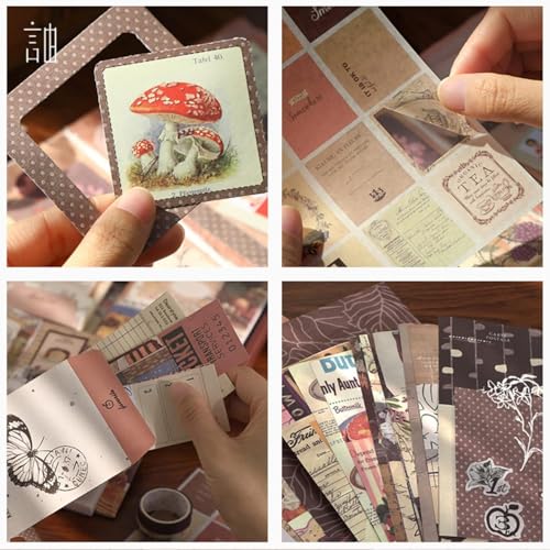 Image of yifely Paper Vintage Aesthetic Scrapbook Kit Scrapbooking Supplies Kit with Bullet Junk Journal,Stationery,A6 Grid Notebook with Graph Ruled Page DIY Journaling Gift for (Vintage Scrapbook)