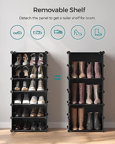 Image of AYSIS 𝟏𝟎 𝐒𝐡𝐞𝐥𝐟 DIY Shoe Rack Box Organizer | Multi-Purpose Plastic Shoe Rack for Home | Home Storage Shoe Rack with Door for Entryway, Chappal Slipper Sandals Shoe Stand【White, 10-Shelf-5-Door】